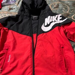 Nike Black and Red Windbreaker